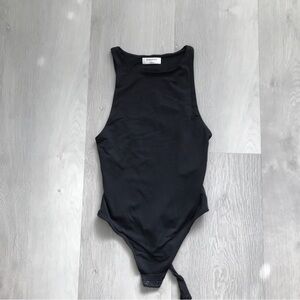 BABATON ARITZIA BLACK SMOOTHED BODYSUIT HALTER THING SMALL
